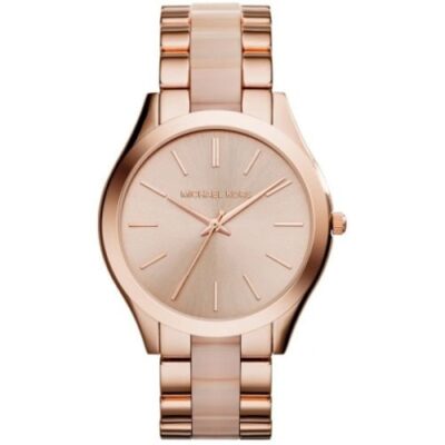 Michael Kors Ladies Slim Runway Rose Gold/Pink Watch - MK4294